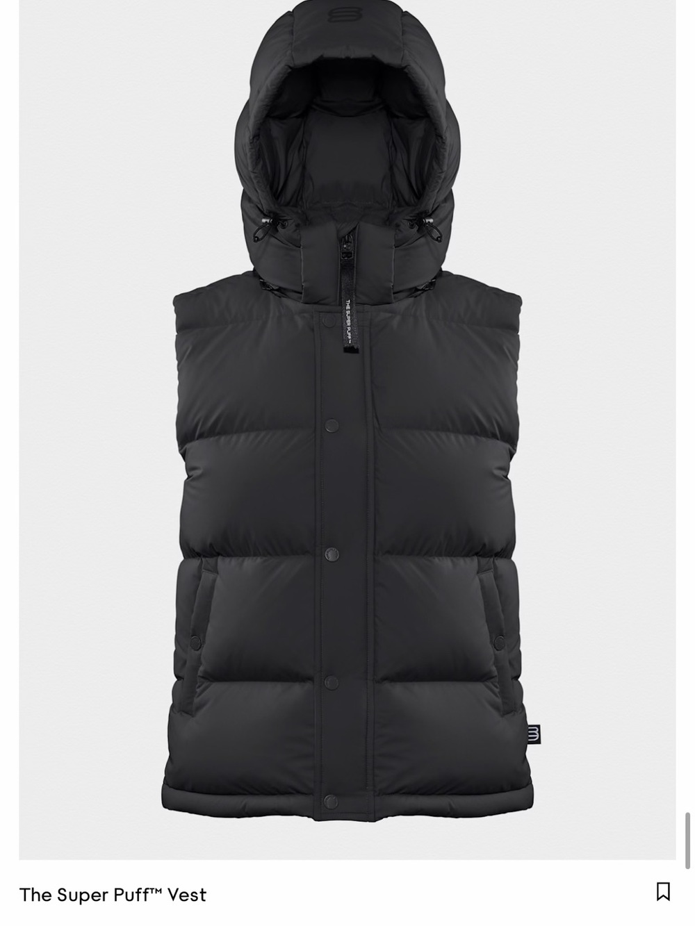 Aritzia Black Puffer Vest with Hood